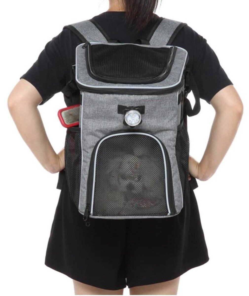 Gadgetzan® Opvouwbare Huisdieren Fietsmand & Rugzak – LED Reflector Lamp - Reistas voor Hond en Kat – Voor Fietsen en Outdoor Gebruik - Zwart