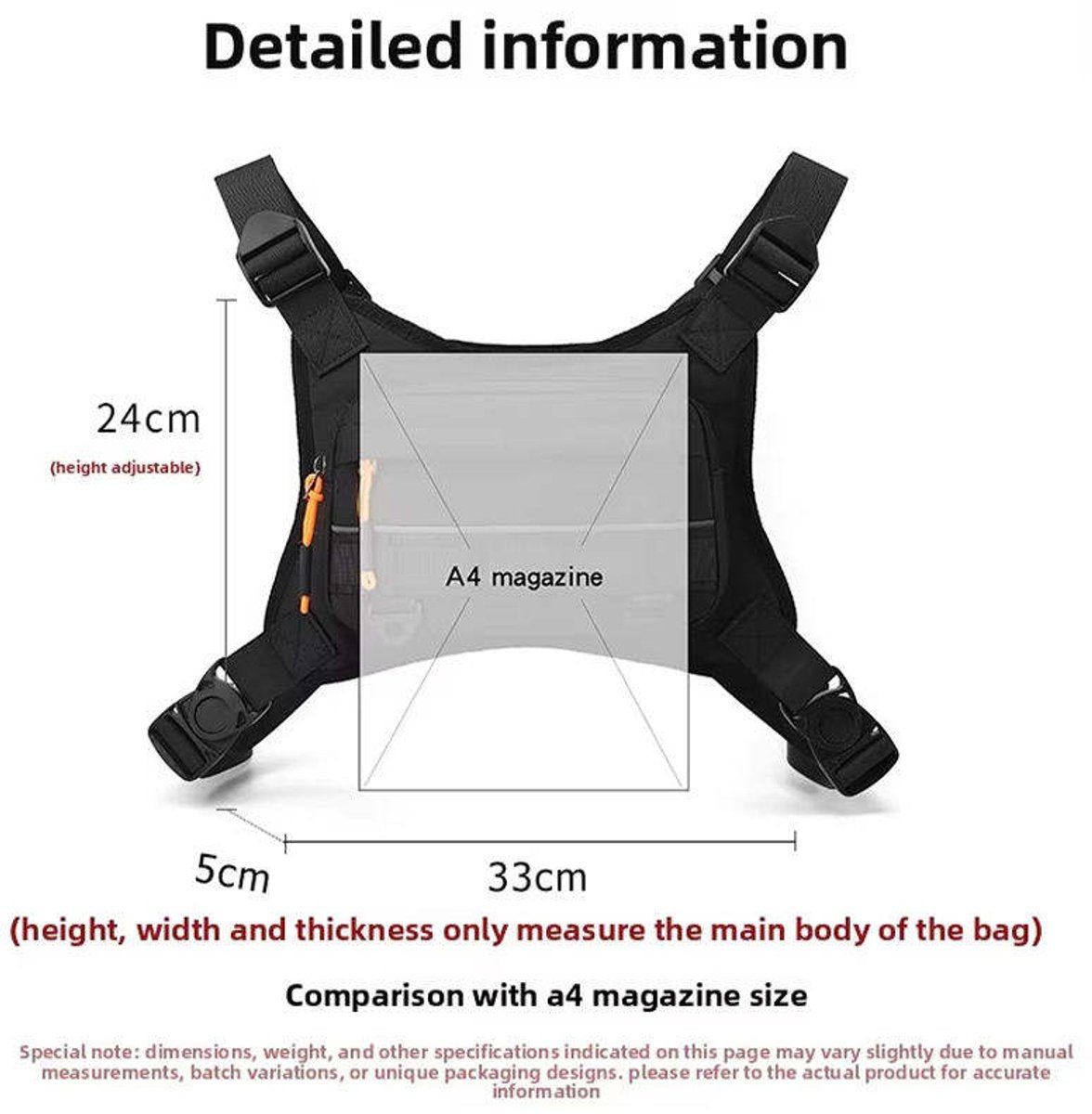 Gadgetzan® Nylon Running Survival Vest – Lichtgewicht Verstelbare Borsttas met Telefoonvak – Sporttas voor Hardlopen, Wandelen, Fietsen en Outdoor