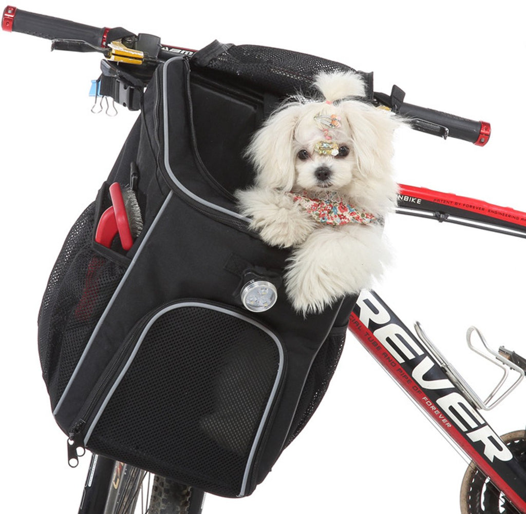 Gadgetzan® Opvouwbare Huisdieren Fietsmand & Rugzak – LED Reflector Lamp - Reistas voor Hond en Kat – Voor Fietsen en Outdoor Gebruik - Zwart