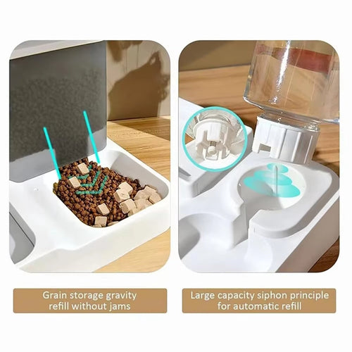 Gadgetzan® 2-in-1 Automatische Voer- en Waterdispenser voor Huisdieren - Wit