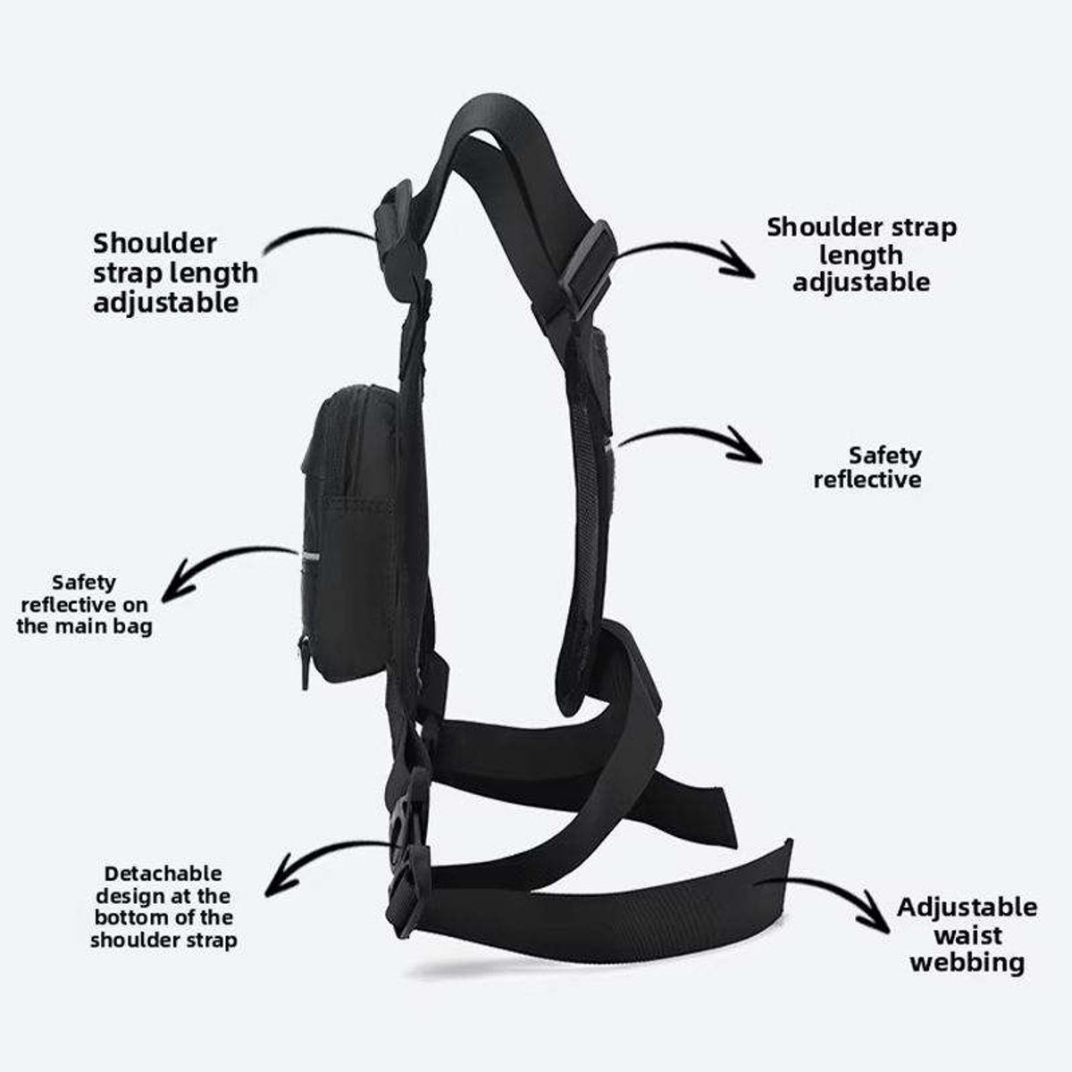Gadgetzan® Nylon Running Survival Vest – Lichtgewicht Verstelbare Borsttas met Telefoonvak – Sporttas voor Hardlopen, Wandelen, Fietsen en Outdoor