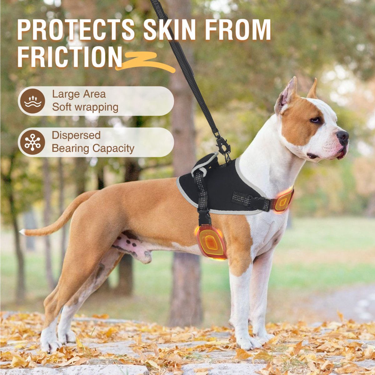 Gadgetzan® Harnas voor Honden – Luxe Verstelbaar – Zachte Stof – Reflecterend en Ademend – Voor Kleine, Middelgrote en Grote Honden- Zwart - Maat LMaat XL
