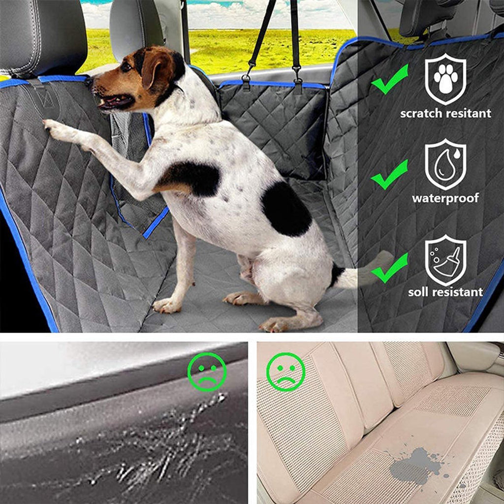Gadgetzan® Honden Autodeken Achterbank – Waterdichte Achterbankbeschermer Auto – Hondenhangmat, Antislip & Opbergvakken – Krasbestendig – Grijs