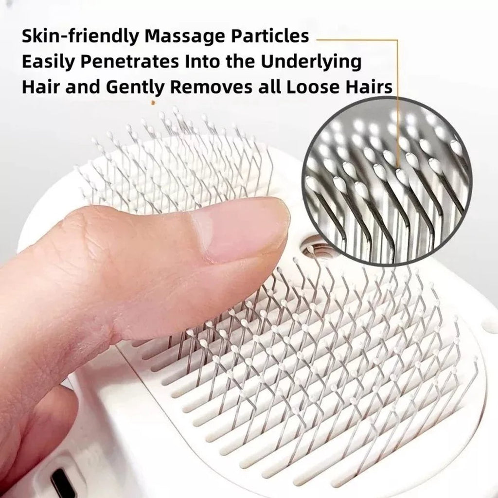 Gadgetzan® 3-in-1 Stoomborstel voor Hond en Kat – Zelfreinigende Vachtborstel – Verwijdert Losse Haren – Massage- en Badborstel – Pet Grooming Brush