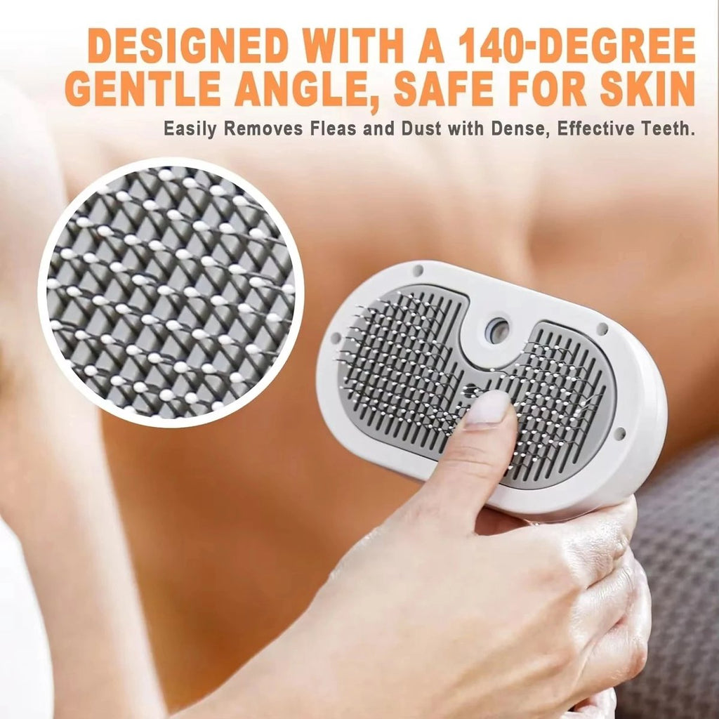 Gadgetzan® 3-in-1 Stoomborstel voor Hond en Kat – Zelfreinigende Vachtborstel – Verwijdert Losse Haren – Massage- en Badborstel – Pet Grooming Brush