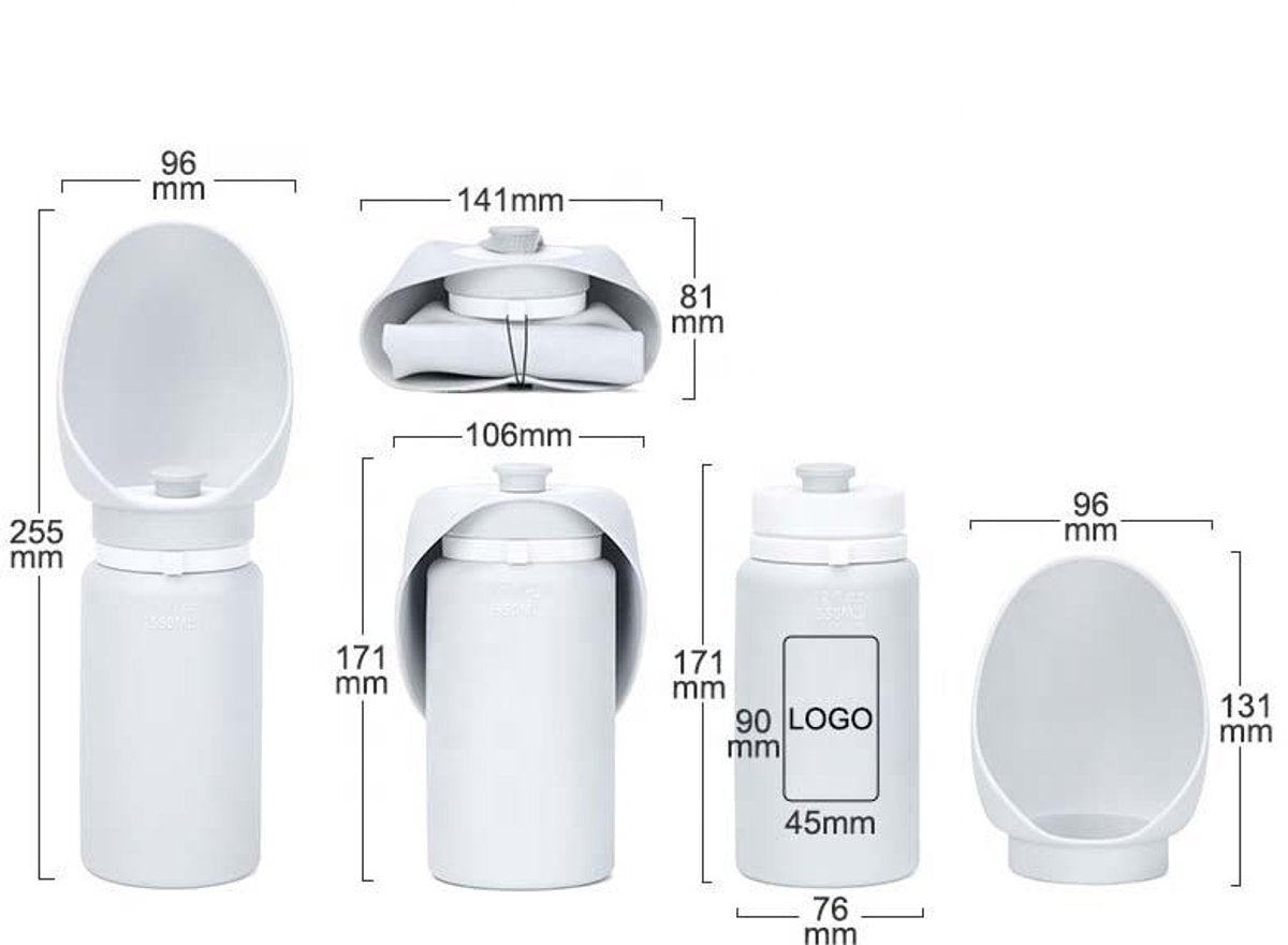 Gadgetzan® Opvouwbare Drinkfles voor Huisdieren - Draagbare Reiswaterfles met Drinkbakje - Grijs