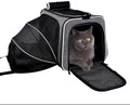 Gadgetzan® Draagbare Ruime Kattenreistas – Opvouwbare Adememende Transporttas met Ritssluiting – Voor Auto en Reizen - Zwart